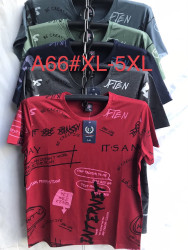 Футболка чоловіча, трикотаж, м.А66 (р. XL-5XL ), мікс кольорів, в упаковці 5 шт. №325122