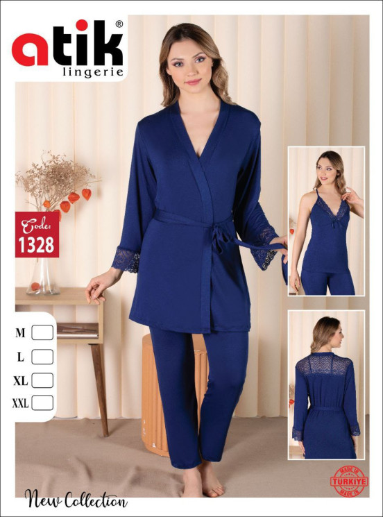 Піжама жіноча трійка, котон, м.1328 (р. M-2XL), в упаковці 4 штуки №339746 - Karahan HR1930