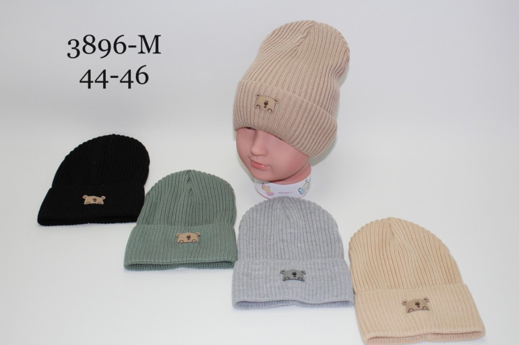Шапка дитяча, трикотаж, одинарна в'язка, м.3896-М (Р: 44-46 см), різні кольори, в упаковці 5 шт. №317720 - Great