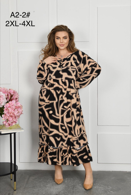 Сукня жіноча, штапель, м.А4-2 (р. 2XL-4XL), мікс кольорів, в упаковці 12 штук №342532 - Focus zel 1396
