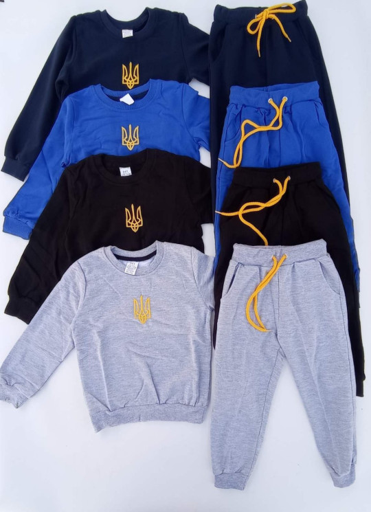 Спортивний костюм дитячий, двунитка (р. 6-10 років), 4 кольори, в упаковці 5 шт. №323166 - Ezra 1054/1055