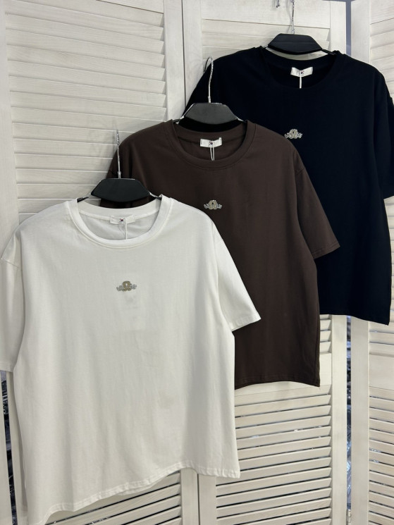Футболка жіноча "2216" котон (р: one size) 3 кольори, в упаковці 5 шт. №385956 - Mercury SE927