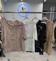 Блузка жіноча штапель м.HQ-1201 (Розмір:5XL-6XL) 4 кольора в упаковці 10 штук №760792