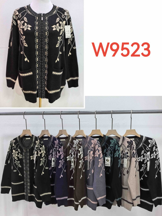 Кофта жіноча "W9523" кашемір (р: 50-56) мікс кольорів, в упаковці 5 шт. №379179 - Kama