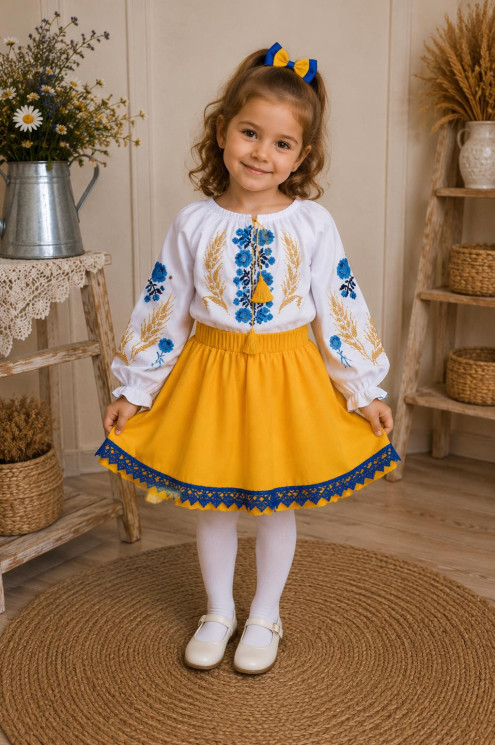 Вишиванка дитяча, паплін (розміри: зріст 98-116 ), в упаковці 4 штуки №345510 - Delux 909