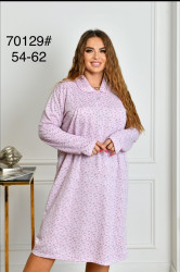 Нічна сорочка жіноча, бамбук з начосом, м.70129 (р.54-62 ), 2 кольори, в упаковці 5 шт. №319261
