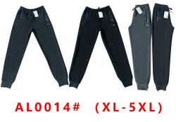 Спортивні штани чоловічі, трикотаж, байка, м.AL0014 (Розмір: XL-5XL ), 2 кольори, в упаковці 5 шт. №333679