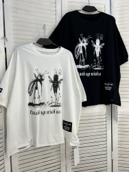 Футболка жіноча "6776" котон (р: one size) 2 кольори, в упаковці 5 шт. №386062