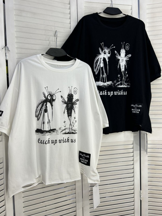 Футболка жіноча "6776" котон (р: one size) 2 кольори, в упаковці 5 шт. №386062 - Mercury SE927