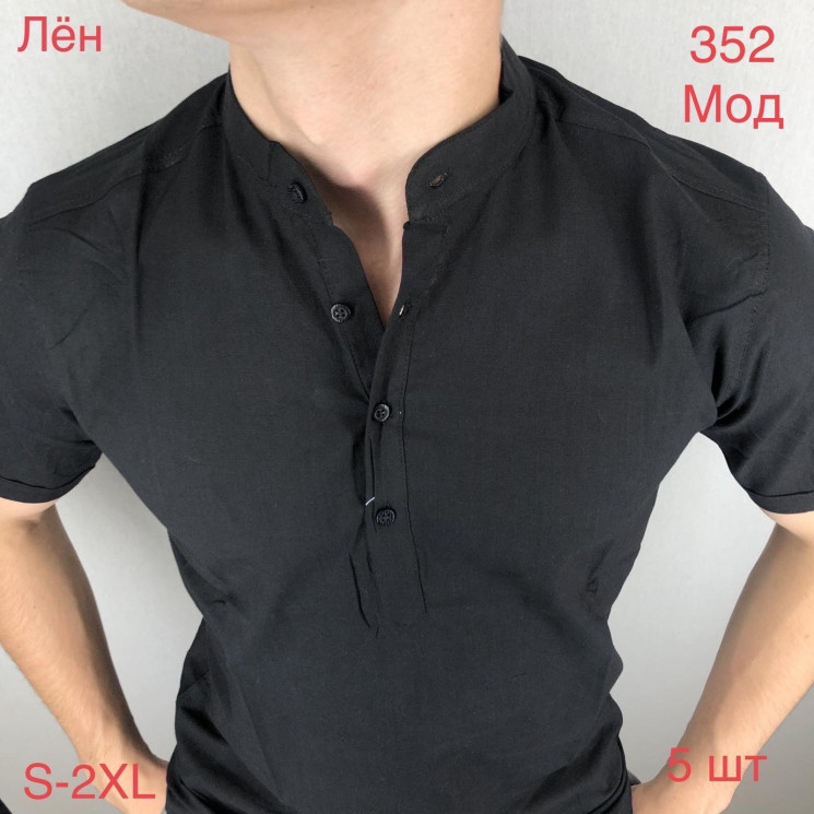 Сорочка чоловіча VARETTI льон  м.352  (р: S-2XL)  в упаковці 5 штук №753495 - Nadiyka BG/PO2161-2162