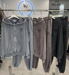 Костюм жіночий трикотаж на мікрохутрі м.175 (Розмір:2XL-4XL) 4 кольора в упаковці 3 штуки №764195