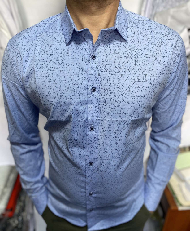 Сорочка No Brand р M-3XL Чоловіча S2916 l.blue - NikNumbers SE1041-1042