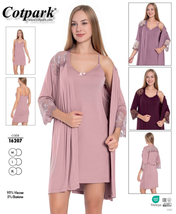 Комплект двійка жіночий, віскоза, м.16207 (Розмір: M-XL), 3 кольори, в упаковці 3 штуки №324708 - 