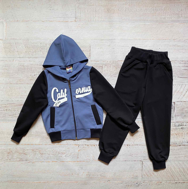 Спортивний костюм дитячий "2301" (р:S-XXL, 4 кол.) турецький трикотаж двохнитка (пен’є), в уп. 5 шт №150287 - 