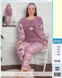 Піжама жіноча, фліс, махра, м.02165 (р. XL-4XL), в упаковці 4 штуки №335296
