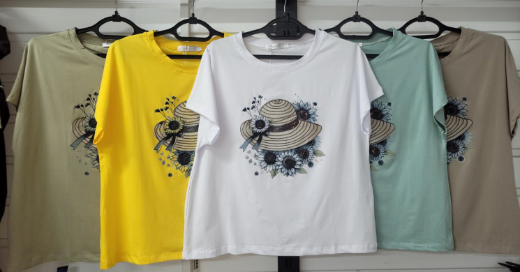 Футболка жіноча м.6801 (р:XL-5XL) 5 кольорів в упаковці 5 штук №762863 - Moda SE661