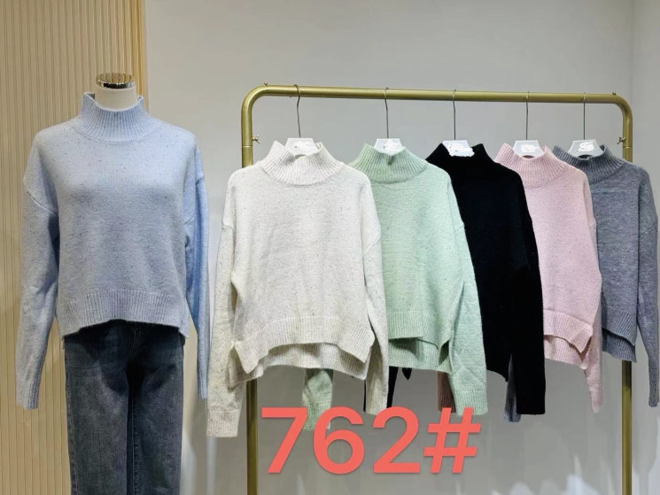 Светр жіночий, кашемір, м.762 (р. 48-52 ), мікс кольорів, в упаковці 5 штук №318661 - Love SE 973-975