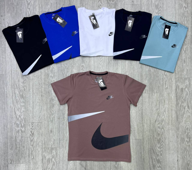 Футболка чоловіча Nike "83" кулір (р: M-3XL) 6 кольорів, в упаковці 5 шт. №364868 - Spider