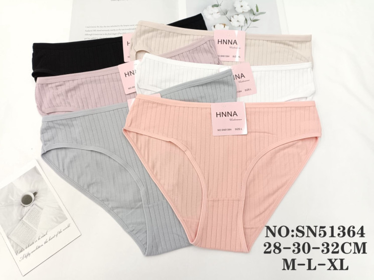Труси жіночі, котон, рубчик, м.SN51364 ( розмір: M-XL ), мікс кольорів, в упаковці 12 штук №332270 - VanKiey 434