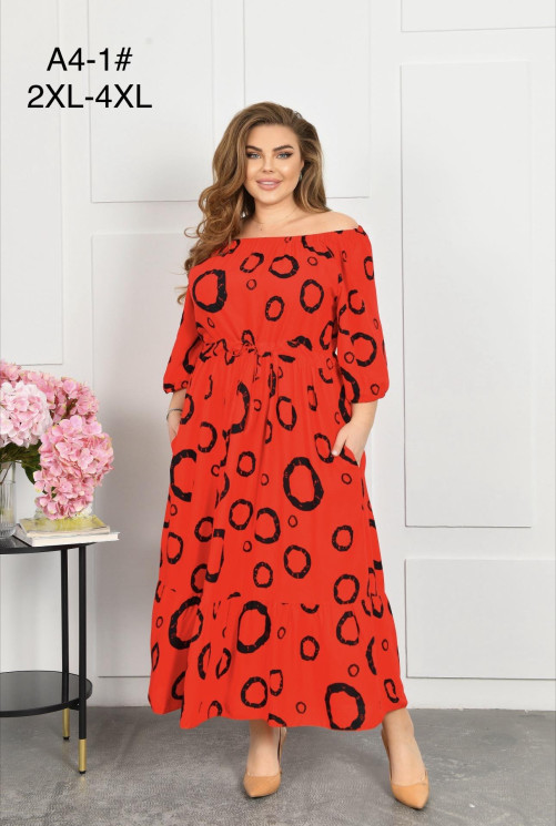 Сукня жіноча, штапель, м.А4-1 (р. 2XL-4XL), мікс кольорів, в упаковці 12 штук №342535 - Focus zel 1396