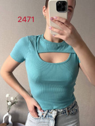 Футболка жіноча, рубчик, м.2471 (р. 42-46 ), в упаковці 2 штуки №326152