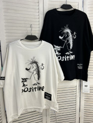Футболка жіноча "6745" котон (р: one size) 2 кольори, в упаковці 5 шт. №386064