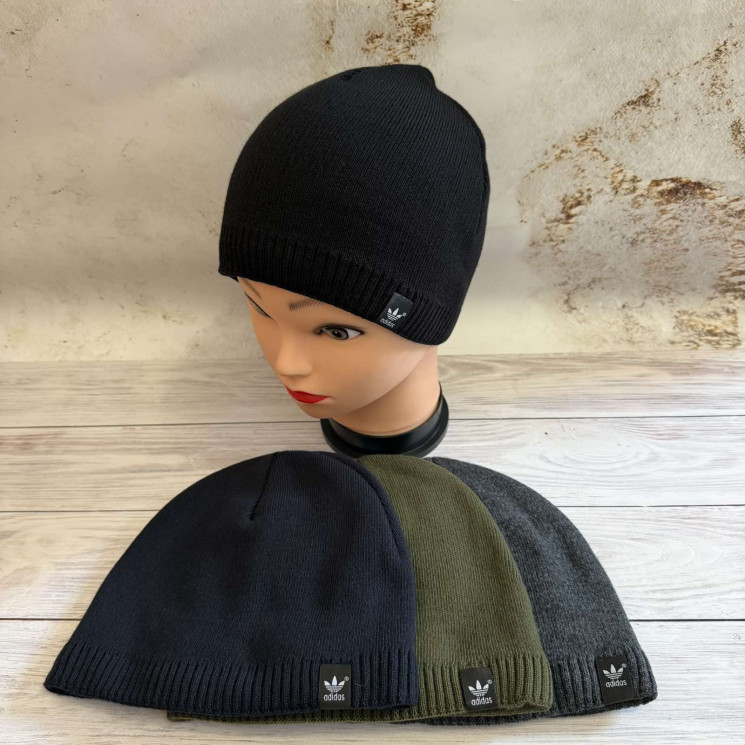 Шапка чоловіча "Adidas" (р: 56-58) мікс кольорів, в упаковці 5 шт. №376263 - Koroleva 470