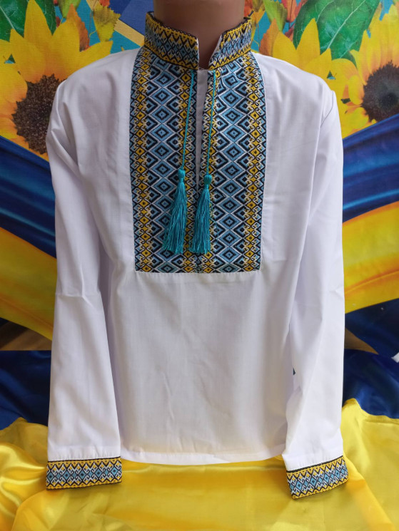 Вишиванка дитяча, паплін (розміри: зріст 92-122), в упаковці 6 штук №312729 - Delux 909