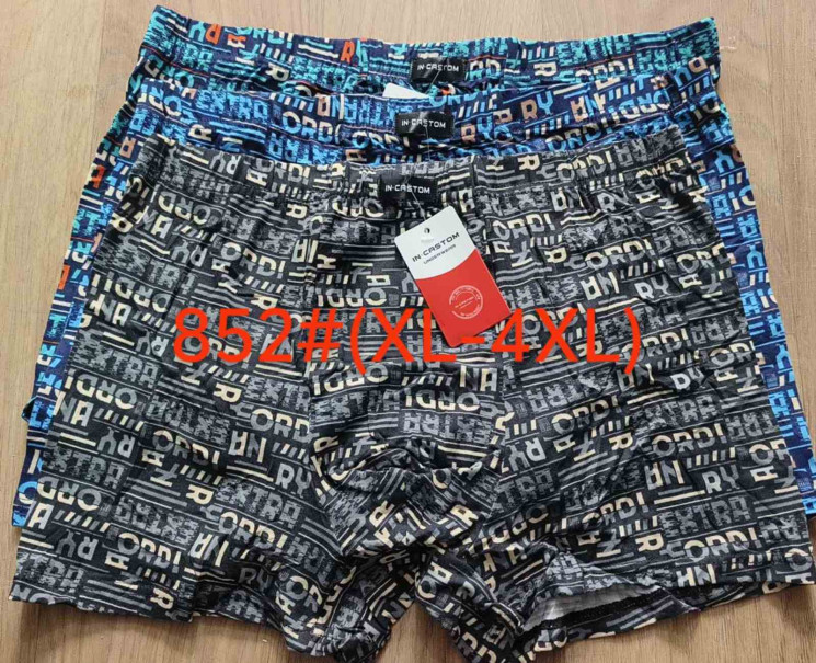Труси чоловічі, бавовна, м.852 (розмір: XL-4XL), мікс кольорів, в упаковці 24 шт. №326863 - Lilu 230/237