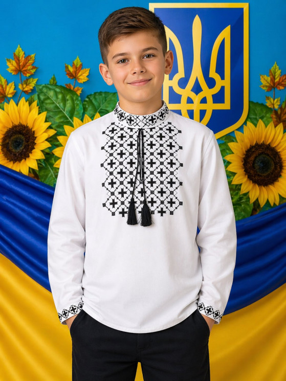 Вишиванка дитяча, паплін (розміри: 6-12 років), в упаковці 7 штук №321852 - Delux 909