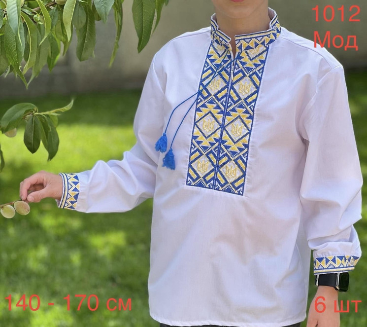 Вишиванка дитяча, паплін "1012" (р: 140-170) в упаковці 6 шт. №359452 - Nadiyka BG/PO2161-2162