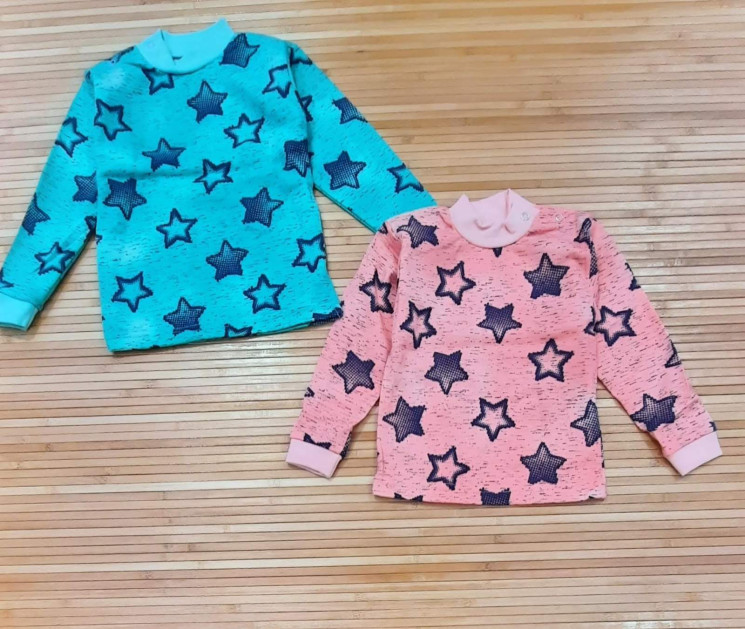 Водолазка, 2-5 років, інтерлок, 2 кольори в упаковці 4 штуки №805397 - Ezra 1054/1055
