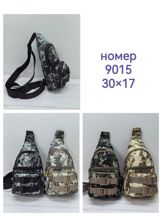 Сумка слінг чоловіча "9015" текстиль (р. 30*17см) мікс кольорів, в упаковці 4 шт. №358164 - Tessa272