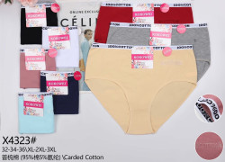 Труси жіночі, м. X 4323, котон, (розмір: XL-3XL) мікс кольорів, в упаковці 12 штук, №751723