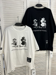 Футболка жіноча "6836" котон (р: one size) 2 кольори, в упаковці 5 шт. №386065