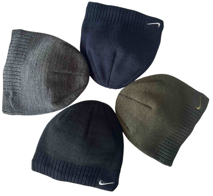 Шапка чоловіча на флісі "Nike" (р: 56-59) мікс кольорів, в упаковці 5 шт. №377583 - Flask