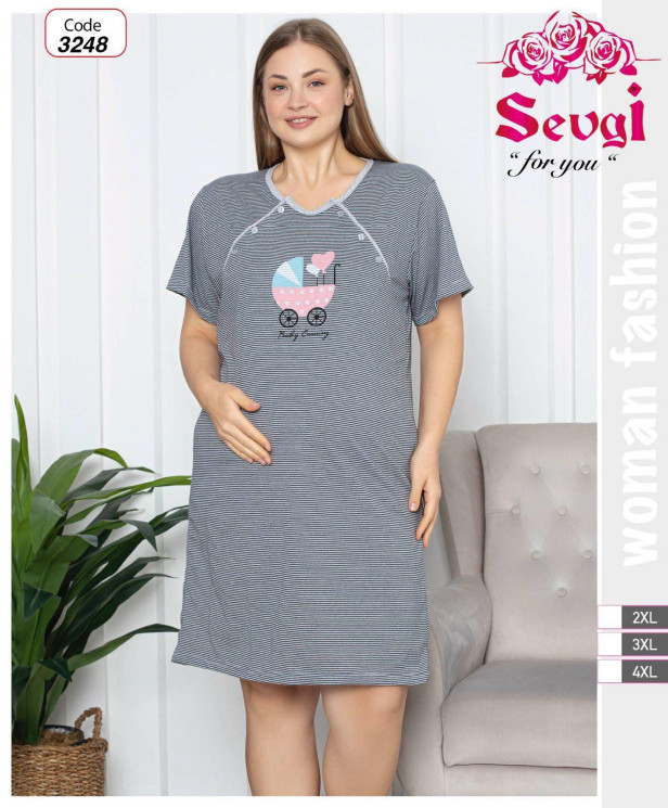 Нічна сорочка жіноча "3248" віскоза (р: 2XL,3XL,4XL) в упаковці 3 шт. №364700 - DisneyOpt SE893