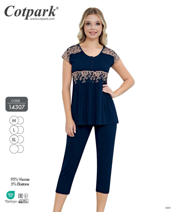 Піжама жіноча, віскоза "1430" (р: М,L,XL) в упаковці 3 шт. №358845 - Romex HR1980
