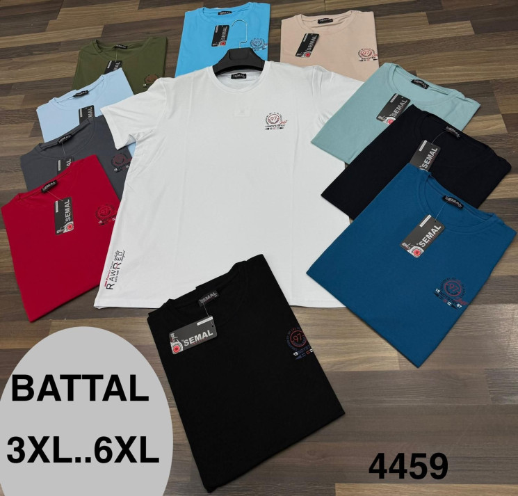 Футболка чоловіча "4459" (р: 3XL,4XL,5XL,6XL) 11 кольорів, в упаковці 4 шт. №367119 - Wolf HR1900