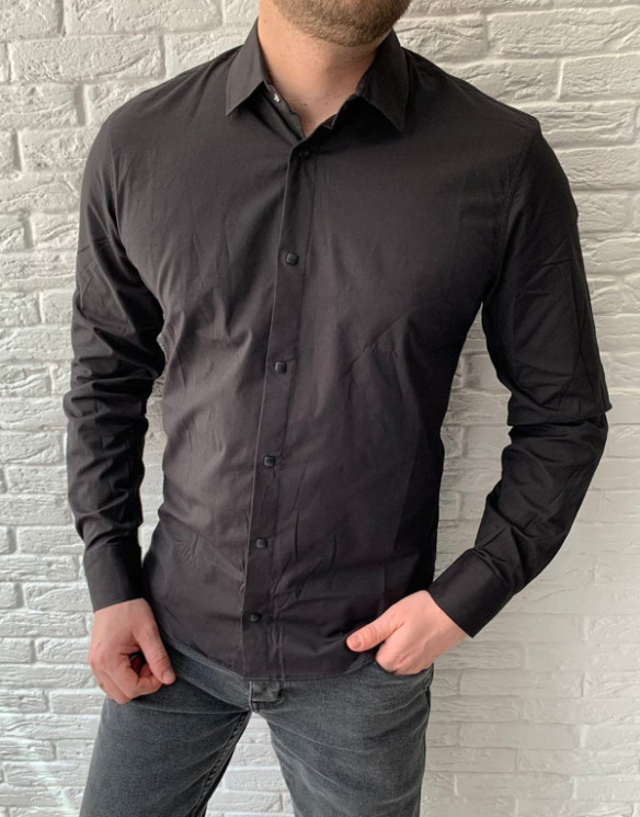 Сорочка No Brand р 3XL-6XL Чоловіча S2555 black батал - NikNumbers SE1041-1042