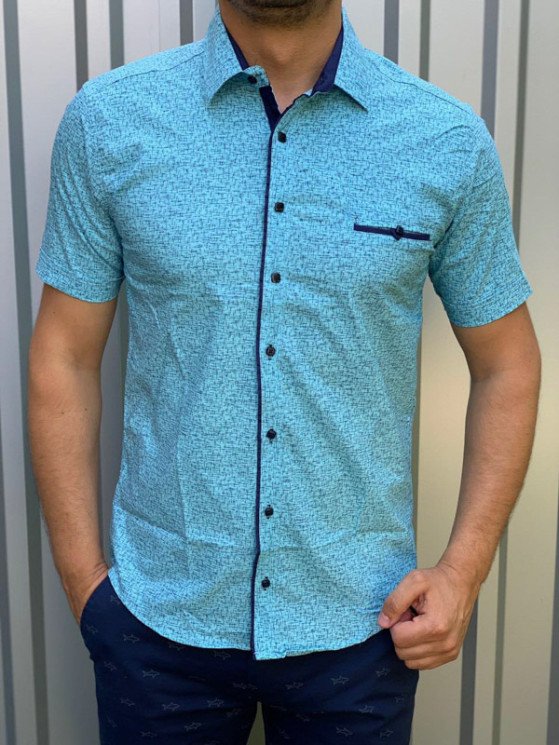 Сорочка No Brand р M-3XL Чоловіча R17 l.green - NikNumbers SE1041-1042