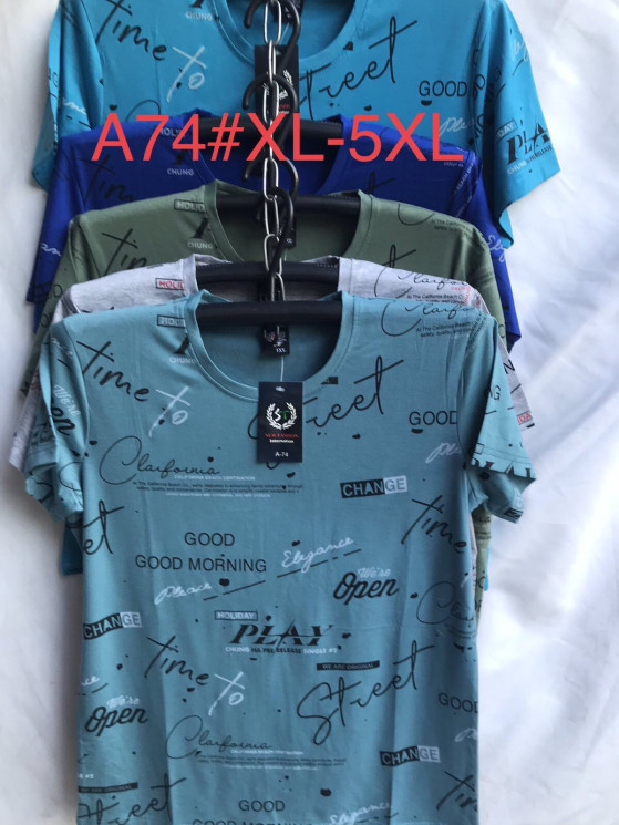 Футболка чоловіча, трикотаж, м.А74 (р. XL-5XL ), мікс кольорів, в упаковці 5 шт. №325127 - Vanda SE1013
