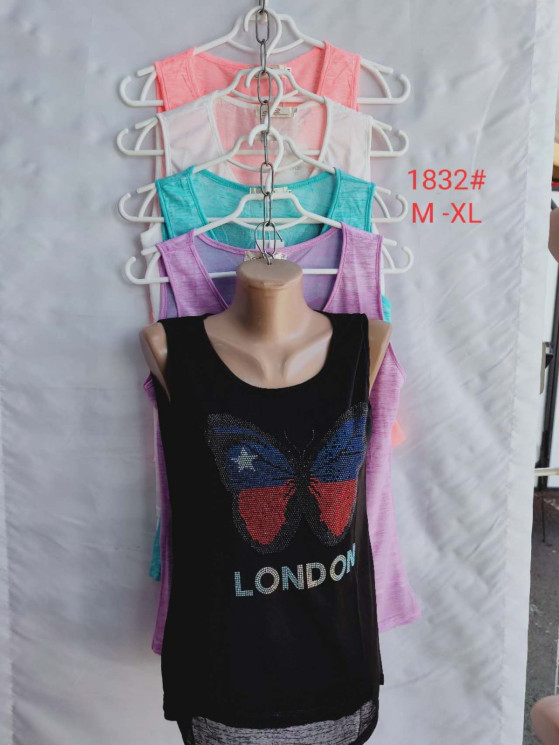 Футболка, p.M-XL, трикотаж, "1832" 5 кольорів, в упаковці 18 штук №806856 - Iris BG/PO436