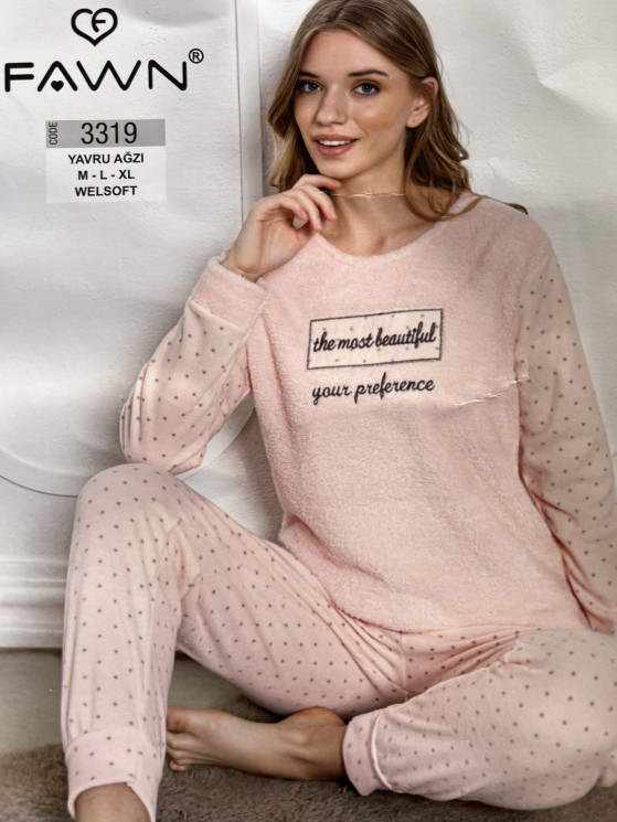 Піжама жіноча "3319" махра, фліс (р: S,М,L,XL) 2 кольори, в упаковці 4 шт. №377104 - DisneyOpt SE893