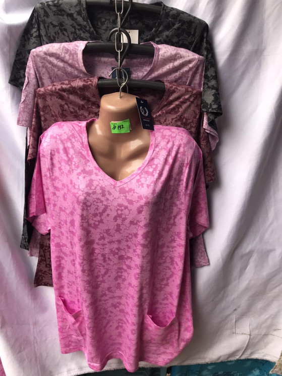 Футболка жіноча "D195" бавовна (р: 4XL-8XL) мікс кольорів, в упаковці 5 шт. №382155 - Mixmoda SER1772