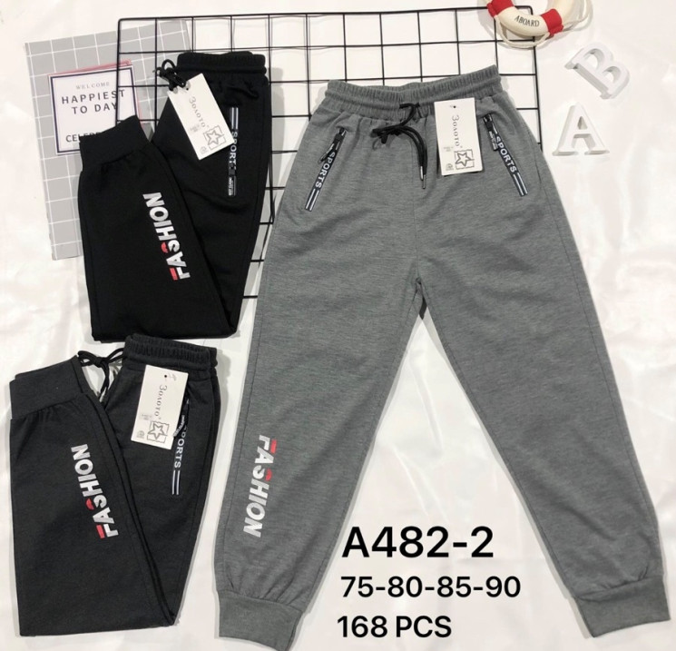 Спортивні штани дитячі "А482-2", трикотаж, (р: дов. шт. 75, 80, 85, 90), в упаковці 6 шт. №309712 - VanKiey 434