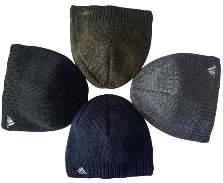 Шапка чоловіча на флісі "Adidas" (р: 56-59) мікс кольорів, в упаковці 5 шт. №377584 - Flask