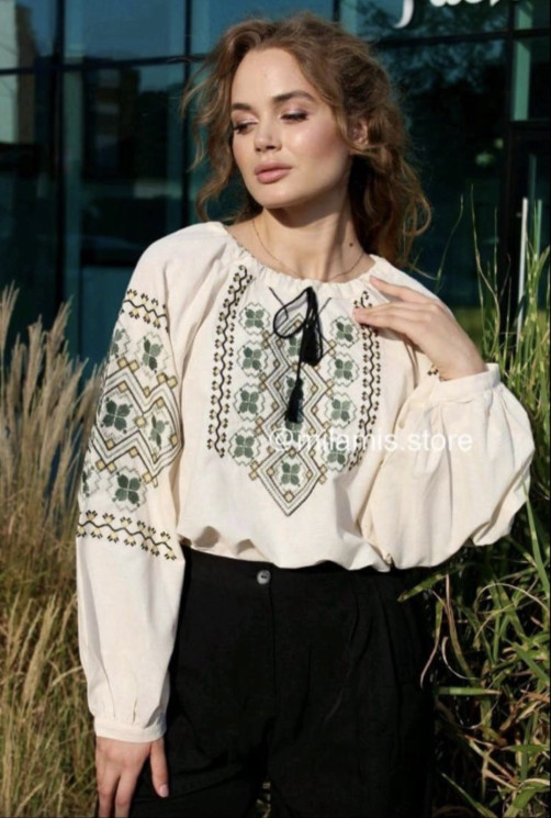 Вишиванка жіноча, льон (розміри: S,M,L ), в упаковці 3 штуки №330529 - Delux 909