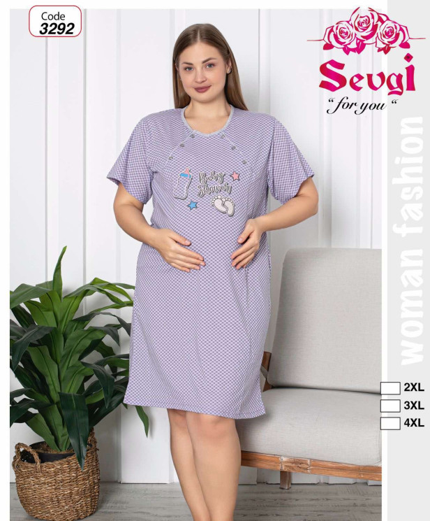 Нічна сорочка жіноча "3292" віскоза (р: 2XL,3XL,4XL) в упаковці 3 шт. №364701 - DisneyOpt SE893