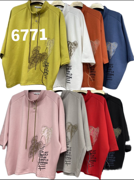 Кофта жіноча "6771" котон (р: 48-58) 8 кольорів, в упаковці 6 шт. №381997 - Natasha SE669
